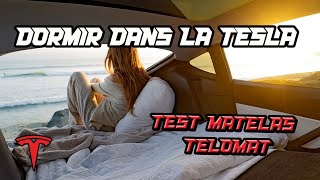 Dormir dans le futur Tesla model Y test du Matelas et mode camping [upl. by Atiras]