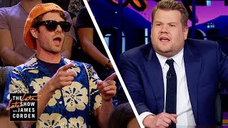 James Corden Deals with Persistent Heckler [upl. by Hasen]