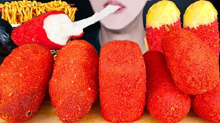 ASMR HOT CHEETOS CHEESE CORN DOGS SPAM FIRE NOODLES SAUSAGE COOKING MUKBANG 치토스 먹방 咀嚼音 EATING SOUNDS [upl. by Lehcear]