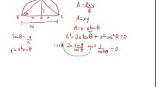 math31 Trig Maximum Area of Triangle within Semicircle [upl. by Nahte]