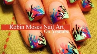 Easy Paint Splatter Nails [upl. by Drewett]