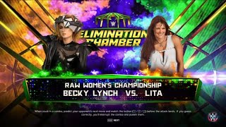 WWE Elimination Chamber 2022 Raw Womens Championship  Becky Lynch c vs Lita [upl. by Adnilrev]