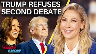 Trump Refuses 2nd Debate amp Calls BS on Kamalas McDonalds Experience  The Daily Show [upl. by Avigdor]