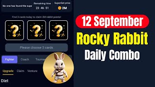 Rocky Rabbit Daily Combo 12 September  Rocky Rabbit Daily Combo Card Today [upl. by Idarb450]