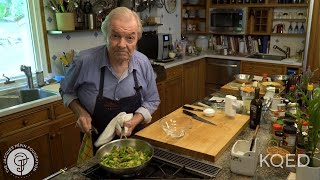 Brussels sprouts with bacon  Jacques Pépin Cooking At Home  KQED [upl. by Nrubliw318]