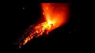 Spectacular nighttime video of active Semeru volcano lava dome [upl. by Song]