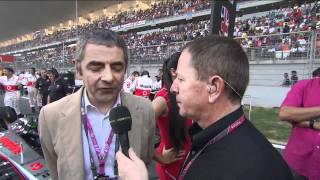 Rowan Atkinson on the grid BBC F1 2011 Indian GP [upl. by Carmelita957]