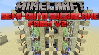 Minecraft SemiAuto Sugarcane Farm V2 Tutorial  100 Loot Efficient [upl. by Burnard]