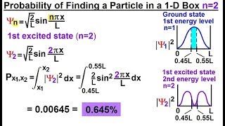 Physics  Ch 66 Ch 4 Quantum Mechanics Schrodinger Eqn 26 of 92 Prob of a Particle 1D Box n2 [upl. by Issirk]