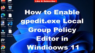 Enable gpedit exe Local Group Policy Editor in Windows 11 [upl. by Tiphani853]