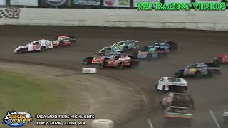 June 8 2024 IMCA Modifieds Highlights Grays Harbor Raceway [upl. by Barnie978]