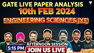 GATE 2024  Live Paper Analysis  Engineering Sciences XE [upl. by Ellinej]