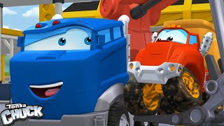 Tonka Chuck Red and Blue 🚚 Tonka Chuck and Friends 🚚 Truck Cartoons for Kids [upl. by Oiramel]