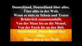 German National Anthem  Deutschland Uber Alles With Lyrics [upl. by Eupheemia]