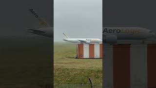 AeroLogic 777F at EMA on cloudy day [upl. by Noelani943]