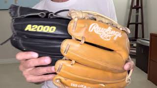 Rawlings Heart of the Hide HoH vs Wilson A2000 Baseball Gloves [upl. by Amargo105]