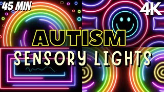 Autism Calming Music Therapy Neon Soothing Lights [upl. by Faina545]