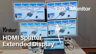 Setup HDMI Splitter Extended Display for PC amp Laptop｜1 Screen Extended to 4 Monitor｜Multiple Display [upl. by Llevrac852]