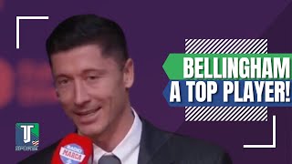 In PERFECT Spanish Robert Lewandowski TALKS about COMPETING with Jude Bellingham [upl. by Sawyere]