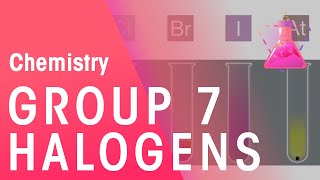 Group 7  The Halogens  Properties of Matter  Chemistry  FuseSchool [upl. by Nosinned]