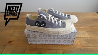 Comme des Garçons PLAY x Converse Black Heart  Steel  Close Up  On Foot Review [upl. by Tana280]