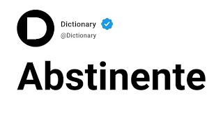 Abstinente Meaning In English [upl. by Krefetz]