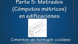 PARTE 5 Metrados Cómputos métricos en edificaciones Cimientos de H° C° [upl. by Comfort498]