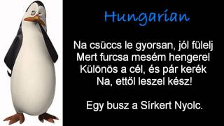 The Penguins of Madagascar  Graveyard Eight Multilanguage 8 Versions w Lyrics [upl. by Ignatzia]