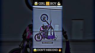 Girls versus boys stunt bike 😂🔥💪🏼 bikergirl boyvsgirls bikestunt motovlog shorts [upl. by Yehudit]