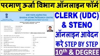 BARC UDC amp STENO ONLINE FORM 2019  How to Apply Fill BARC UDC Steno Online Form 2019 [upl. by Tonl689]