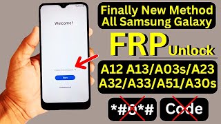 All Samsung A12A13A03sA30sA32A33A51A23 FRP BYPASS  Google Account Unlock No TalkBack No Adb [upl. by Casper316]