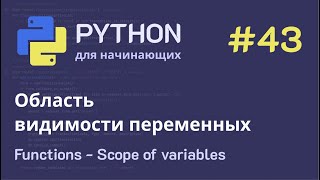 Python с нуля Функции  Область видимости переменных [upl. by Atalee]