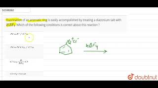 Fluorination of an aromatic ring is easily accompolished by treating a diazonium salt with HBF4 [upl. by Zurheide]