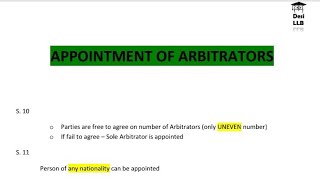 Appointment of Arbitrators  Arbitration Conciliation amp Alternative Dispute Resolution [upl. by Town]