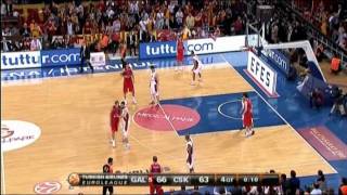 Galatasaray 68  64 CSKA  Son 2 Dakika amp Maç Sonu 09022012 [upl. by Winter]