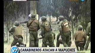 Visión Siete Chile Carabineros atacan a mapuches [upl. by Euqinamod]