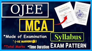 OJEE MCA Syllabus 2024 Details Analysis  All About OJEE MCA 2024  OJEE MCA Preparation [upl. by Mima]