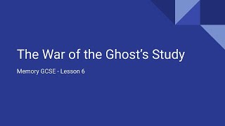 War of the ghosts study [upl. by Astrix]