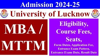 MBA Admission form 20242025 mba eligibility mbafees lu mba admission mba entrance examination [upl. by Nagaek]