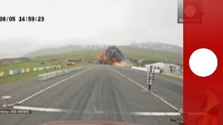 Vídeo espectacular accidente de un avión de turismo en Islandia [upl. by Gonagle470]