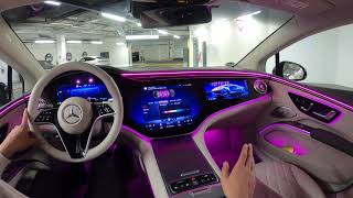 2022 Mercedes EQS NIGHT DRIVE EQS 580 Interior Ambiente Exterior Review [upl. by Einej]