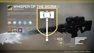 Destiny 2  Whisper of the Worm Catalyst amp Ship schematic Completion run [upl. by Kcirdderf984]