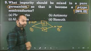 Q9 Semiconductor Electronics  What impurity should be mixed in a pure germanium so that it become [upl. by Elocaj]