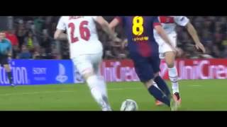 Andres Iniesta  Amazing skill vs PSG 1042013 [upl. by Nellad]