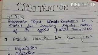 ARBITRATION PART1  LLB NOTES [upl. by Rob838]