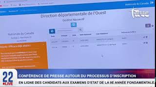 Conférence de Presse autour du Processus d’Inscription en ligne des Candidats aux Examens d’Etat [upl. by Ibot]