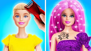 MAKEOVER HACKS FOR DOLL  Extreme Girly Struggles from TikTok Dolls Come to Life by 123 GO [upl. by Angil85]