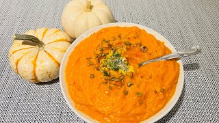 BUTTERNUT SQUASH SOUP Homemade Oven Roasted Recipe [upl. by Sperling755]