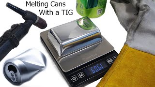 TIG Welding  Melting Aluminum Cans into Ingots with a TIG Welder [upl. by Afatsuom]