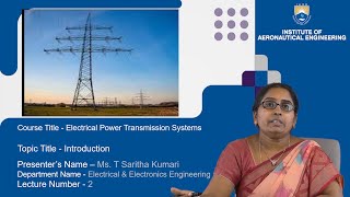 Introduction Electrical Power Transmission System by Ms T Sarita Kumari [upl. by Wilburn]